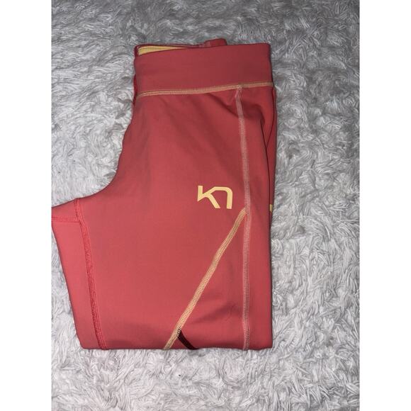 Kari Tara Women’s Sz. M Pink/Coral/ylw Classic Leggings. Fantastic Pair & Colors - Picture 9 of 9